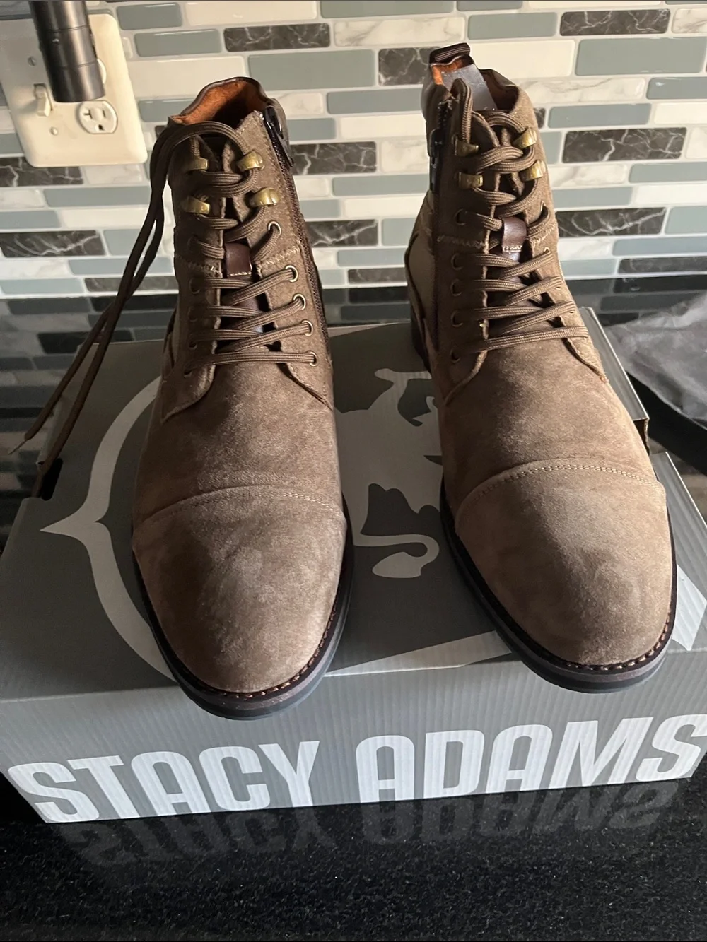Stacy Adams Taupe Suede Lace-Up Chukka Boot